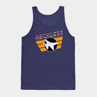 Reckless military jet airplane art with star and fringes Tank Top